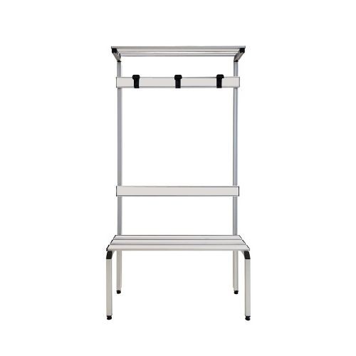 Panca in alluminio con alzata 3 posti, 1000x410x1870 mm