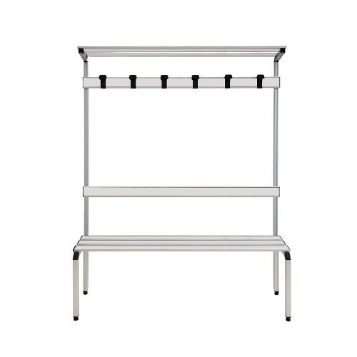 Panca in alluminio con alzata 4 posti, 1500x410x1870 mm
