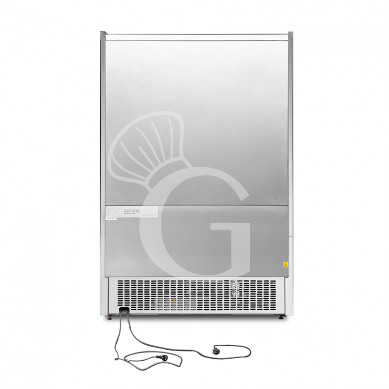 Murale espositivo ventilato bianco con porte battenti, temperatura -1°C/+7°C e L 1920mm