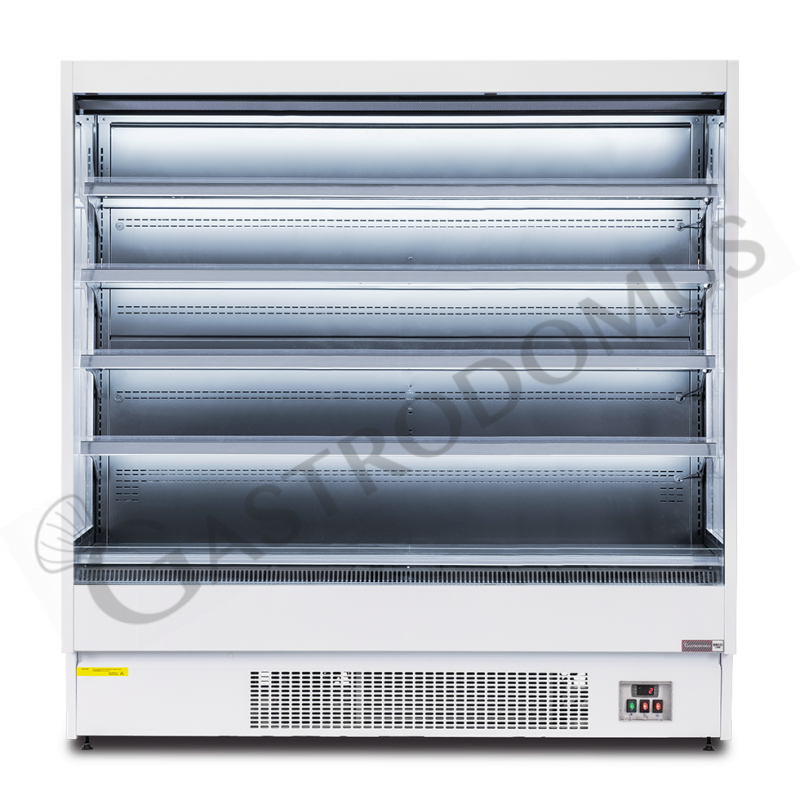 Murale espositivo ventilato bianco con tenda notte, temperatura -1°C/+7°C e lunghezza 1920 mm Murale espositivo ventilato bianco con tenda notte, temperatura -1°C/+7°C e lunghezza 1920 mm