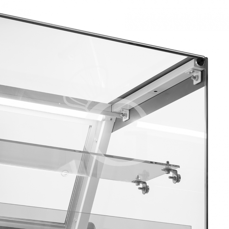 banco espositivo gastronomia ventilato vetro dritto ripiano intermedio 05c lunghezza 2580 mm full optional