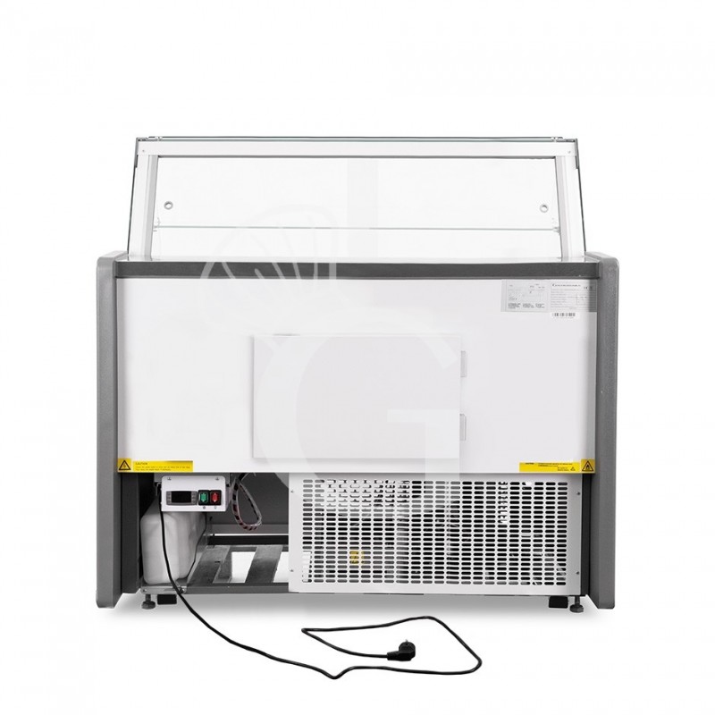 banco espositivo gastronomia ventilato vetro curvo ripiano intermedio 05c lunghezza 1330 mm full optional