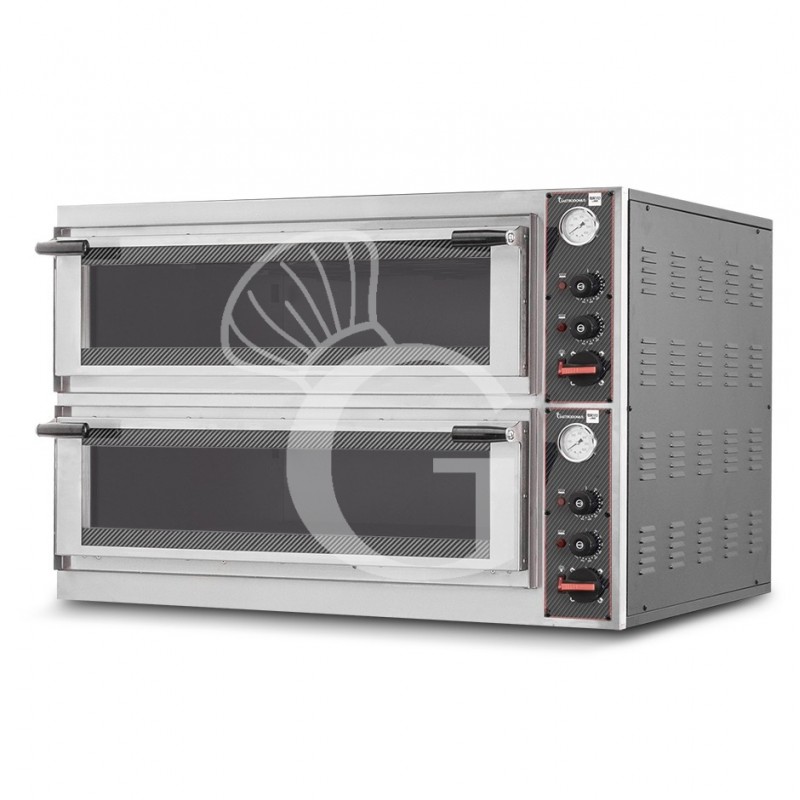 Forno Elettrico porta vetro 4 teglie 600x400 o 8 pizze diametro 400 mm 2 camere controllo meccanico
