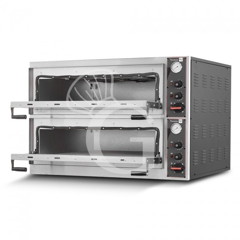 Forno Elettrico porta vetro 10 teglie 600x400 o 18 pizze diametro 350 mm 2 camere controllo meccanico
