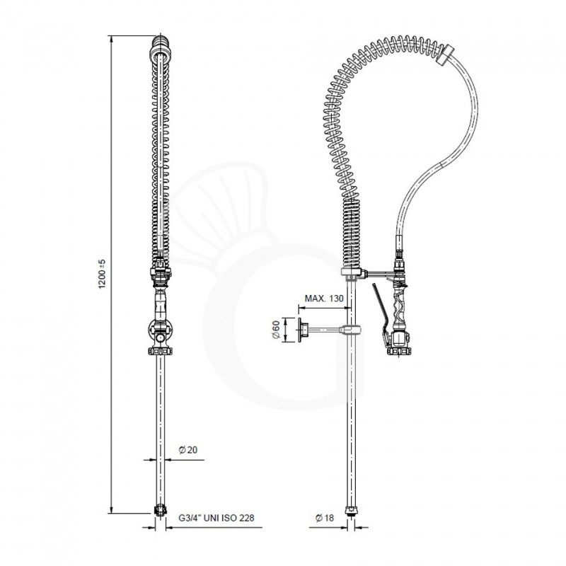 Gruppo Doccia h1200mm