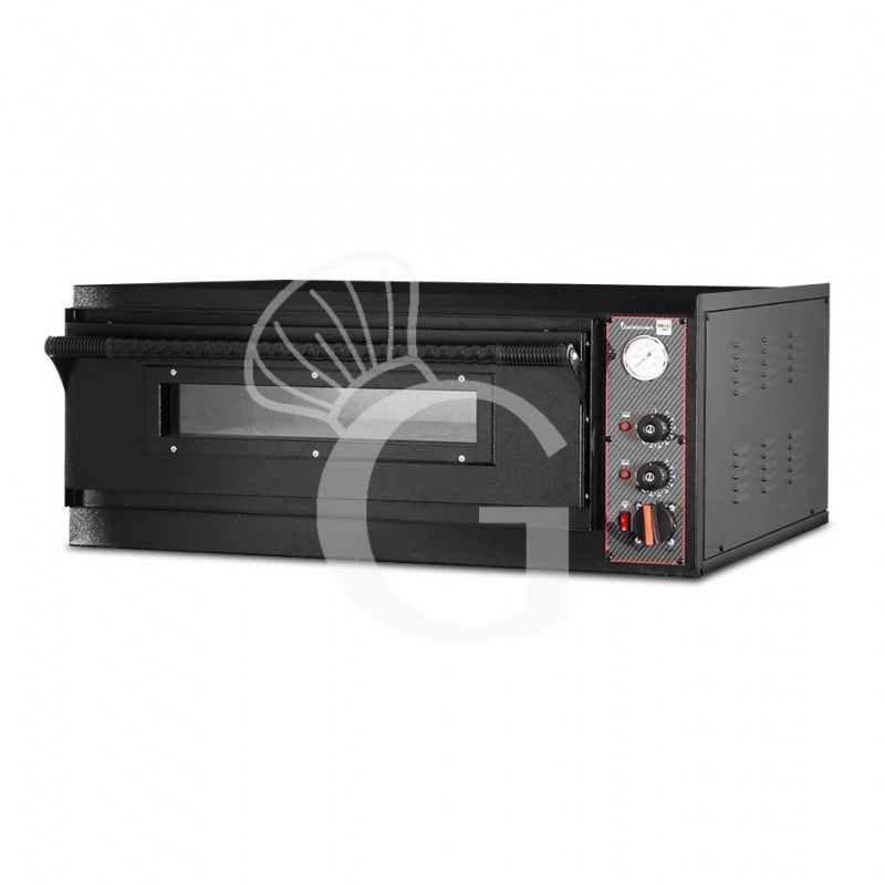Forno Elettrico per 6 pizze diametro 350 mm 1 camera controllo meccanico 9 Kw con design nero