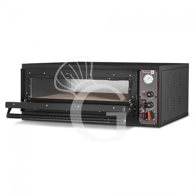 Forno Elettrico 4 pizze diametro 350 mm 1 camera controllo meccanico 6 Kw con design nero