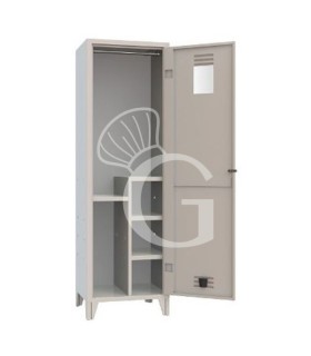 Armadio spogliatoio vigili del fuoco monoblocco 1 posto,  600x500x1950 mm Colore standard RAL 7035