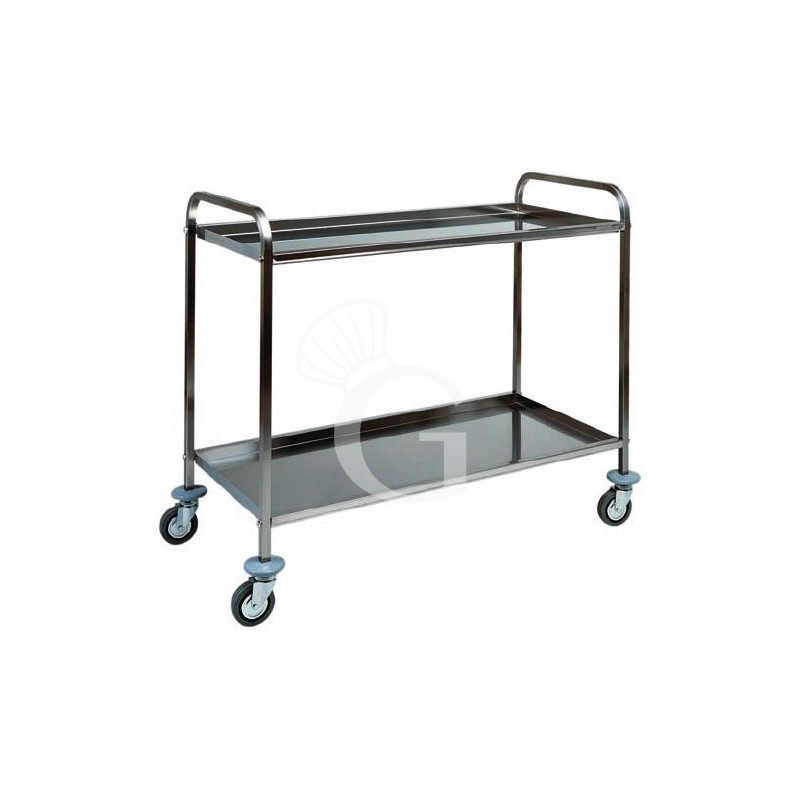 Carrello di servizio con struttura in acciaio inox due piani L 910 mm x P 570 mm x H 960 mm