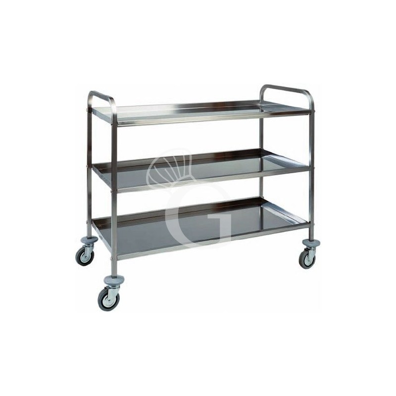 Carrello di servizio 3 piani con struttura in acciaio inox L 1110 mm x P 570 mm x H 960 mm