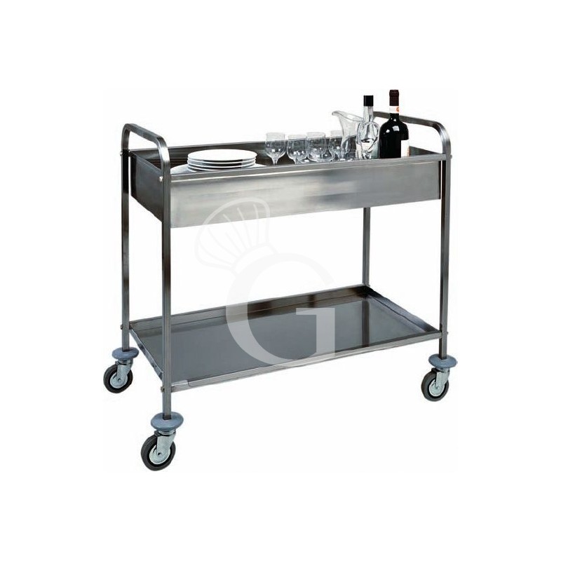 Carrello di servizio 1 vasca in acciaio inox da sbarazzo una vasca L 1010 mm x P 570 mm x H 970 mm