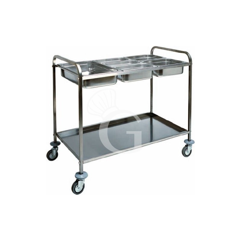 Carrello portabacinelle 3 GN 1/1- L 110 mm x P 620 mm x H 970 mm