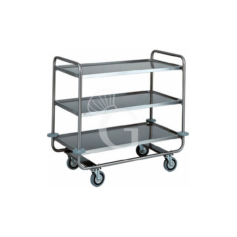 Carrello di servizio 3 piani in acciaio inox L 1100 mm x P 600 mm x H 1000 mm