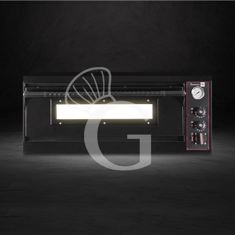 Forno Elettrico 4 pizze diametro 350 mm 1 camera controllo meccanico 6 Kw con design nero
