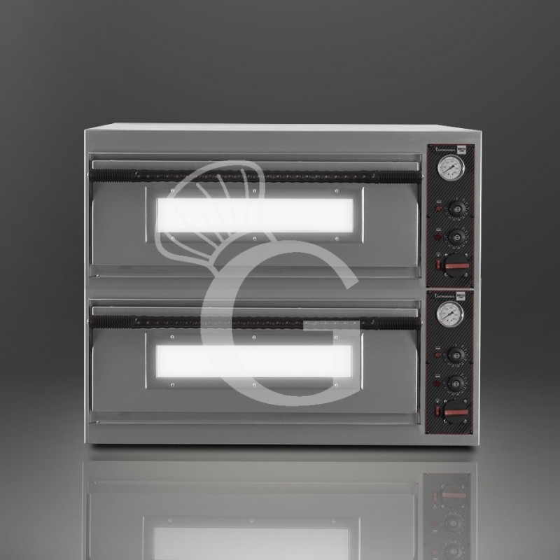 Forno Elettrico per 6 + 6 pizze diametro 320 mm 2 camere controllo meccanico 14,4 Kw