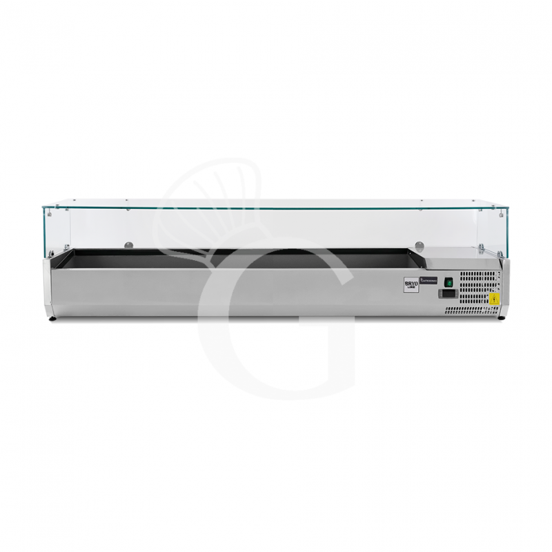 Vetrinetta refrigerata per pizzeria L 1200 mm per 3 bacinelle GN1/3 + 1 bacinella GN1/2 Vetrinetta refrigerata per pizzeria L 1200 mm per 3 bacinelle GN1/3 + 1 bacinella GN1/2