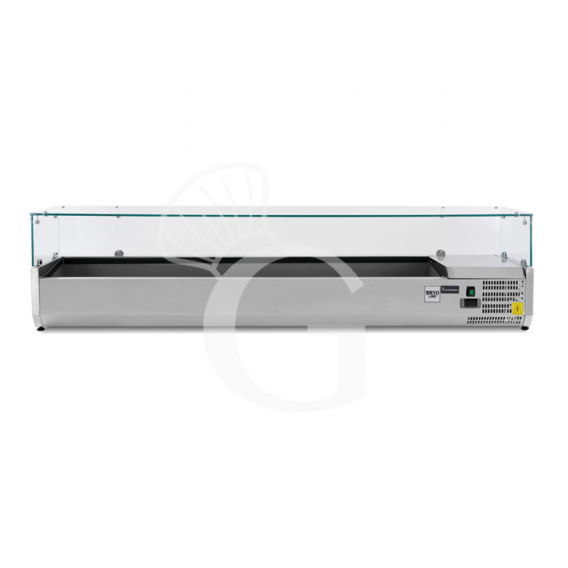 Vetrinetta refrigerata per pizzeria L 1500 mm per 7 bacinelle GN1/4