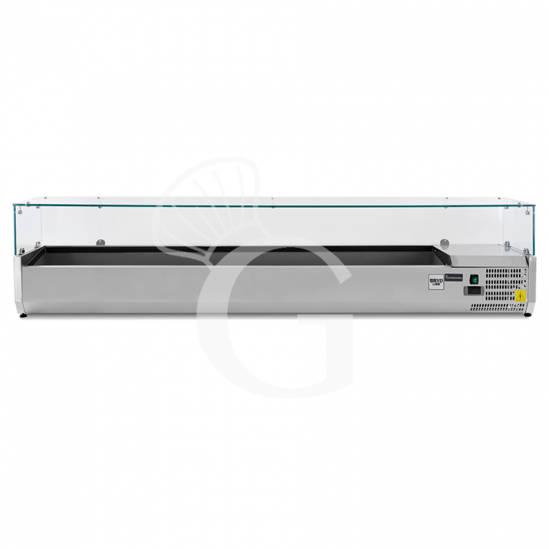 Vetrinetta refrigerata per pizzeria L 1800 mm per 8 bacinelle GN1/4 Vetrinetta refrigerata per pizzeria L 1800 mm per 8 bacinelle GN1/4