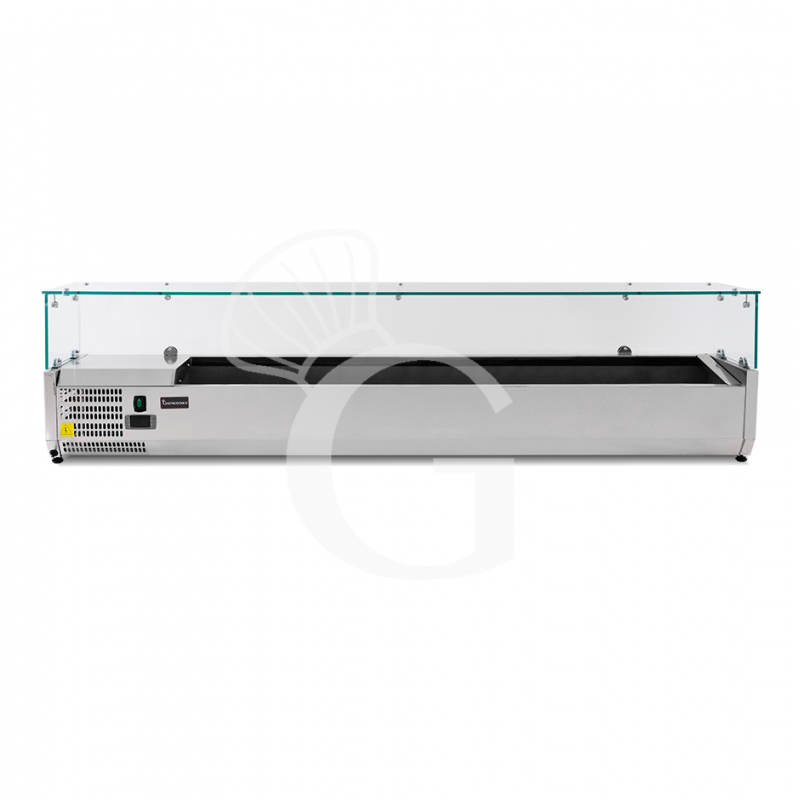 Vetrinetta refrigerata motore sinistra L 1400 mm per 4 bacinelle GN1/3 + 1 bacinella GN1/2 Vetrinetta refrigerata motore sinistra L 1400 mm per 4 bacinelle GN1/3 + 1 bacinella GN1/2