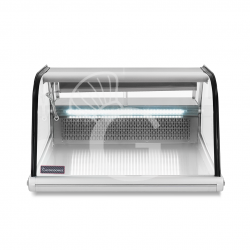 Espositore refrigerato ventilato da banco con esterno nero e inox 175 LT luce interna LED