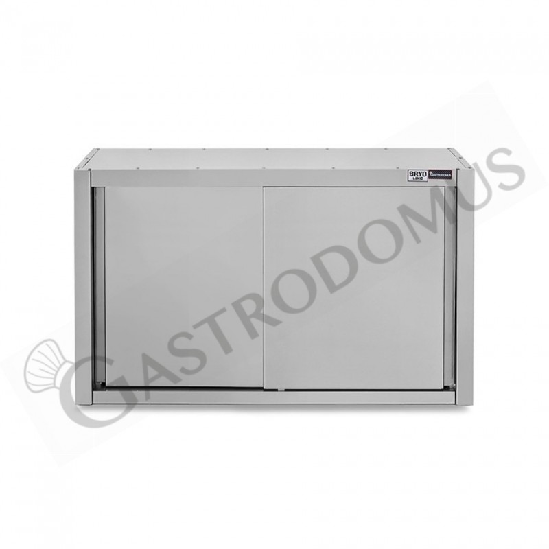 Pensile acciaio inox con sgocciolatoio,2 ripiani forati,porte scorrevoli L 1100 x P 400 x H 1000 mm Pensile acciaio inox con sgocciolatoio,2 ripiani forati,porte scorrevoli L 1100 x P 400 x H 1000 mm