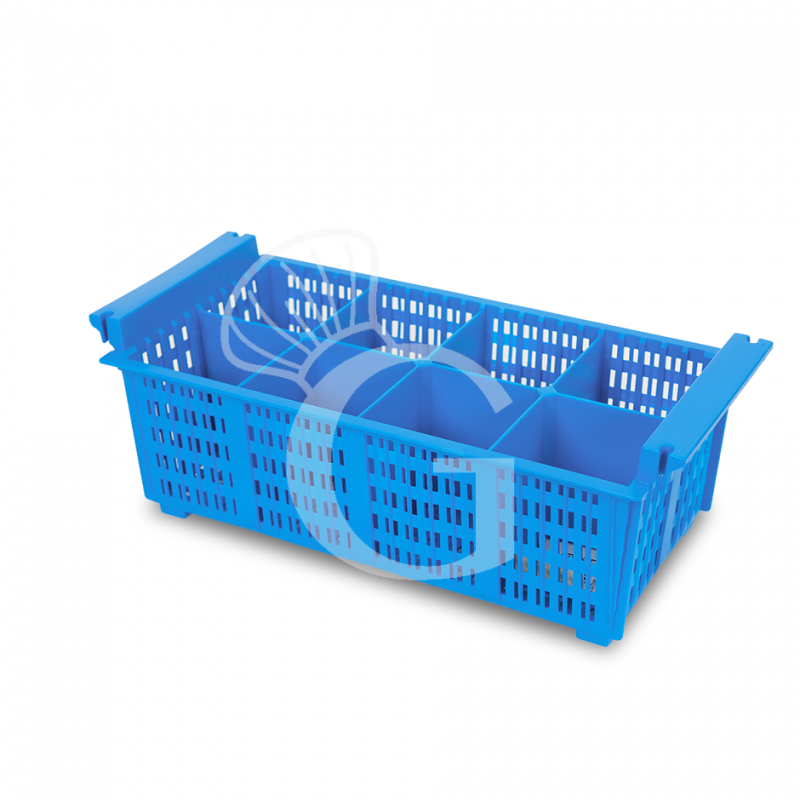 Cesto Portaposate a 8 scomparti blu- L 430 x P 205 x H 150 mm