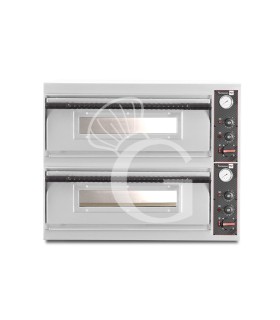 Forno Elettrico 4 + 4 pizze diametro 320 mm 2 camere controllo meccanico 9,4 Kw