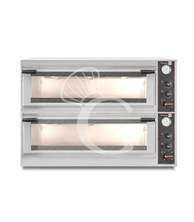 Forno Elettrico porta vetro 4 teglie 600x400 o 8 pizze diametro 400 mm 2 camere controllo meccanico