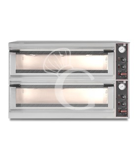 Forno Elettrico porta vetro 10 teglie 600x400 o 18 pizze diametro 350 mm 2 camere controllo meccanico