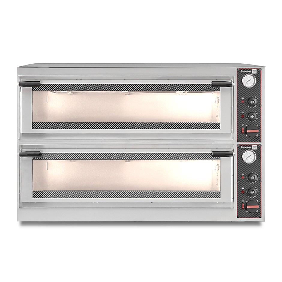 Forno Elettrico porta vetro 10 teglie 600x400 o 18 pizze diametro 350 mm 2 camere controllo meccanico