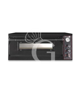 Forno Elettrico 4 pizze diametro 350 mm 1 camera controllo meccanico 6 Kw con design nero