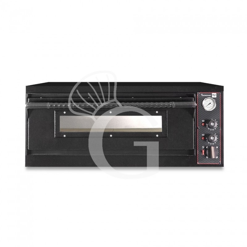 Forno Elettrico 4 pizze diametro 350 mm 1 camera controllo meccanico 6 Kw con design nero Forno Elettrico 4 pizze diametro 350 mm 1 camera controllo meccanico 6 Kw con design nero