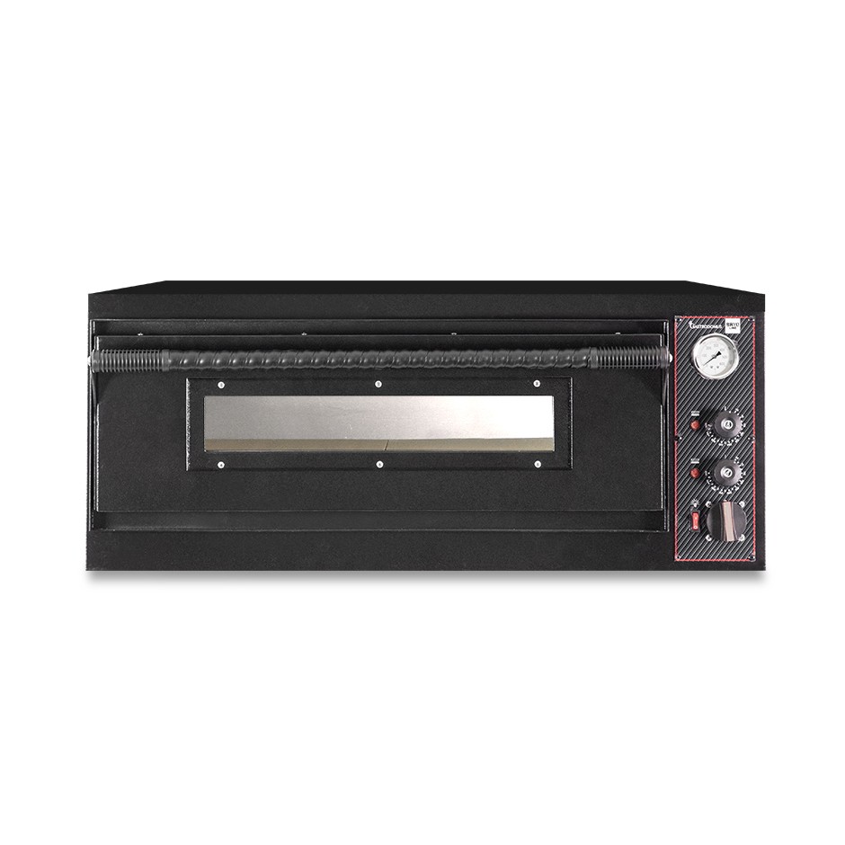 Forno Elettrico per 6 pizze diametro 350 mm 1 camera controllo meccanico 9 Kw con design nero