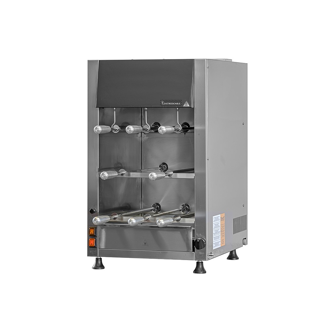 Churrasco a gas con 8 spade L 455 mm x P 575 mm x H 774 mm