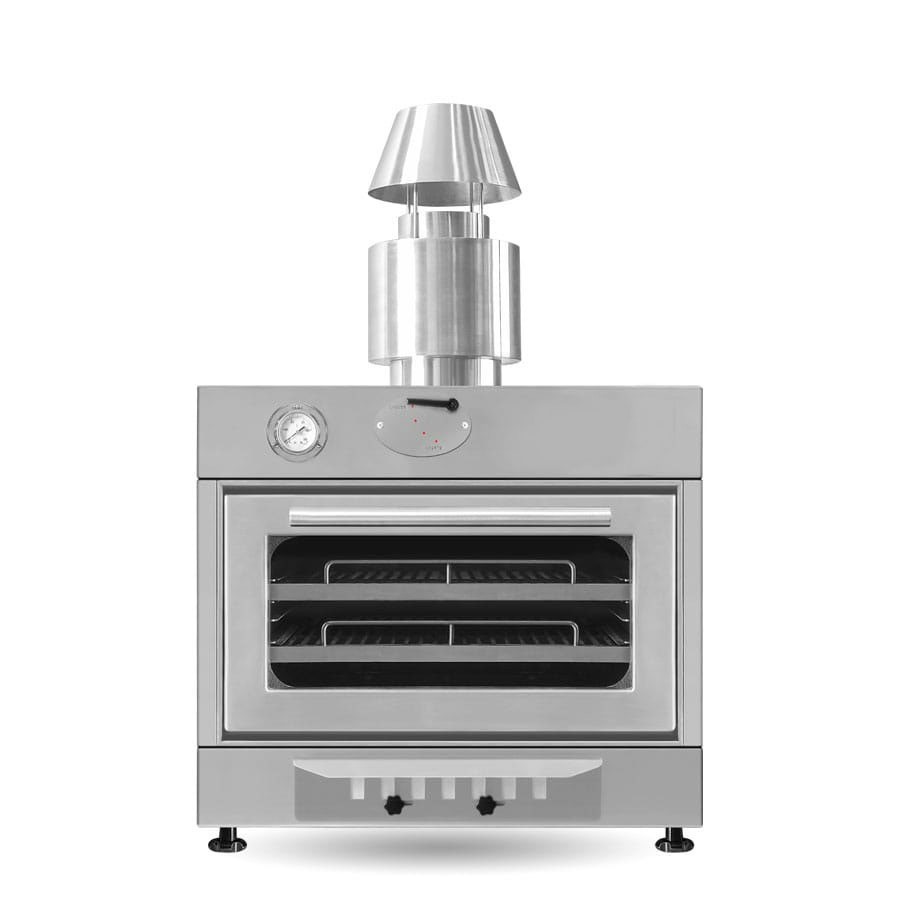 Forno a carbone vegetale ultra compatto,ideale per grigliare,gratinare,arrostire e affumicare, L760xP690xH620 mm - 40/70 coperti
