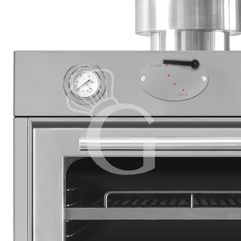 Forno a carbone vegetale ultra compatto,ideale per grigliare,gratinare,arrostire e affumicare, L760xP690xH620 mm - 40/70 coperti