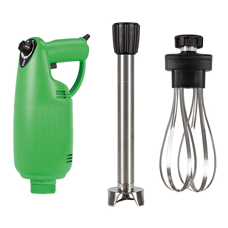 Mixer ad immersione con mescolatore da 400mm e frusta da 350mm, velocità variabile 2500/11000 rpm, 0,4 KW