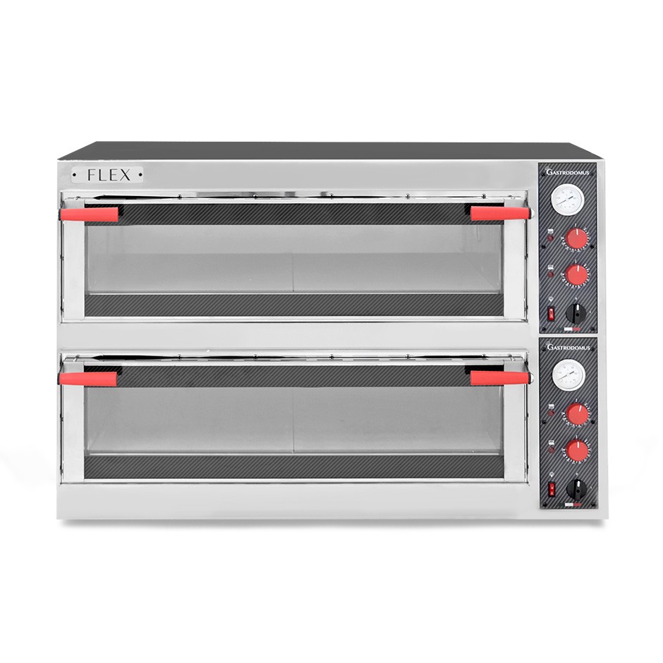 Forno Elettrico porta vetro 4 teglie 600x400 o 8 pizze diametro 400 mm 2 camere controllo meccanico