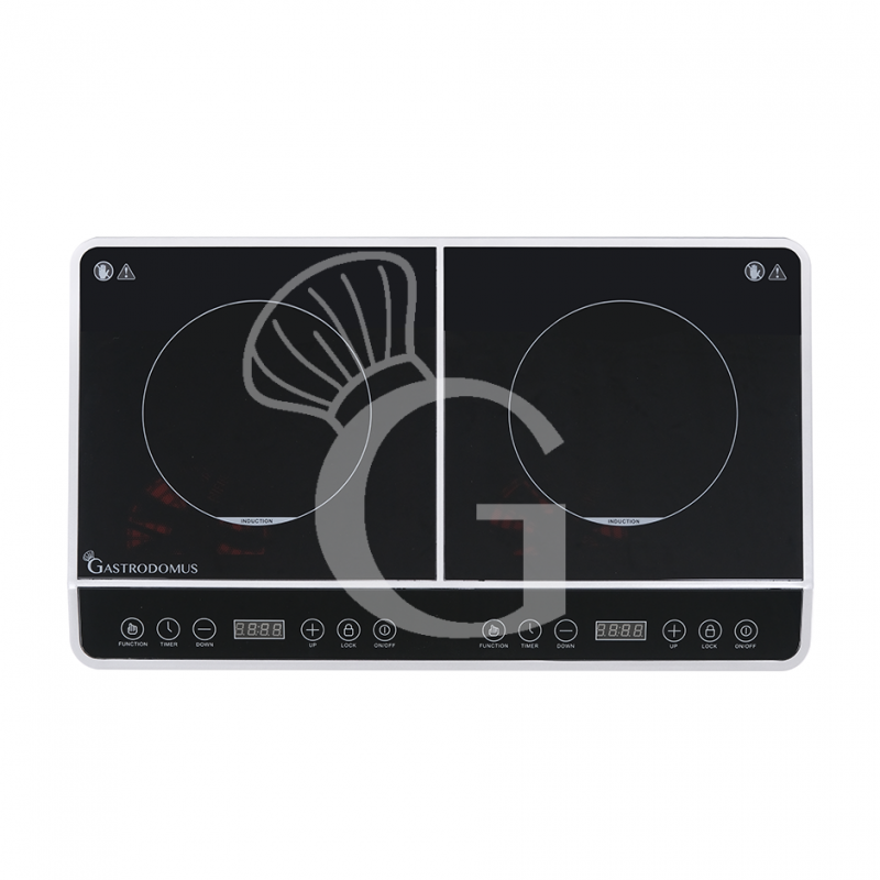Piastra a induzione 2 zone di cottura L 604 mm x P 360 mm x H 64 mm 1800+1800 W