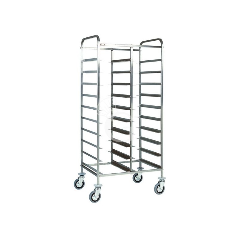 Carrello portavassoi in inox per 20 vassoi GN1/1 - L 740 mm x P 620 mm x H 1750 mm