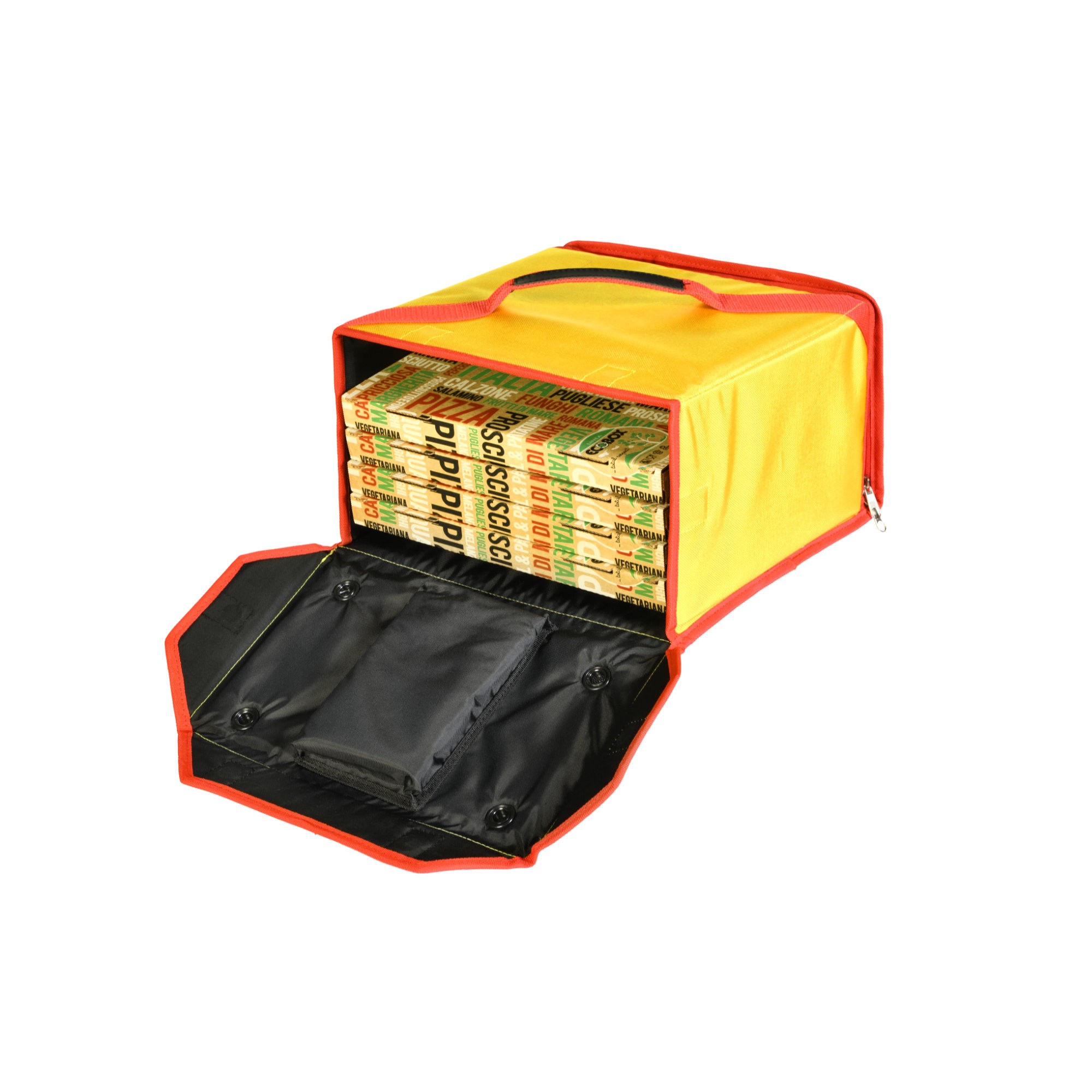 Borsa termica pieghevole in nylon colore giallo 540 x 540 x 250 mm