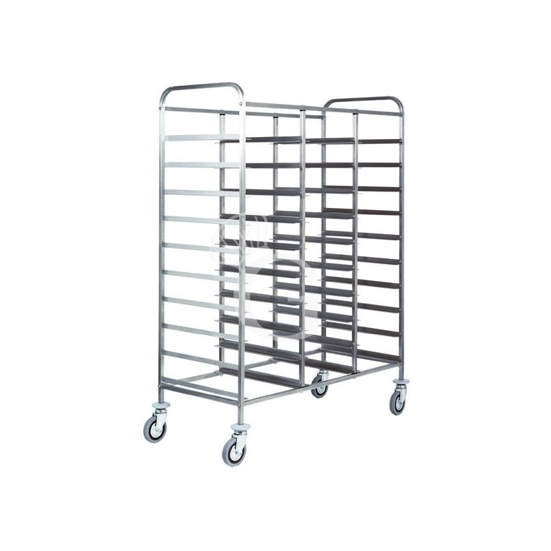 Carrello portavassoi in inox per 30 vassoi GN1/1 - L 1100 mm x P 620 mm x H 1750 mm