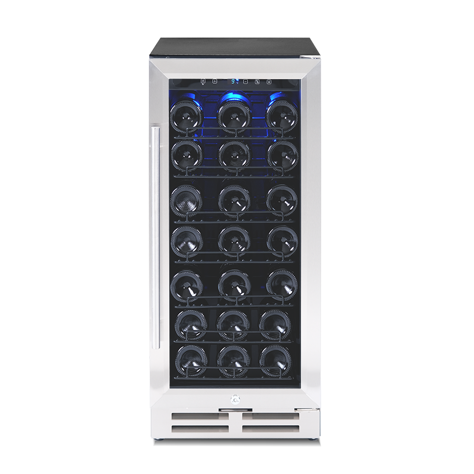 Cantina Vino da incasso Ventilata porta inox 100 LT 7 ripiani 31 bottiglie +5°C/+22°C