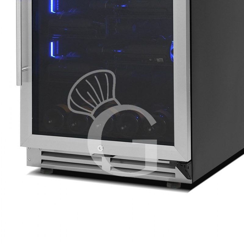 Cantina Vino Ventilata doppia temperatura porta inox 280 LT 7 ripiani 83 bottiglie +5°C/+22°C