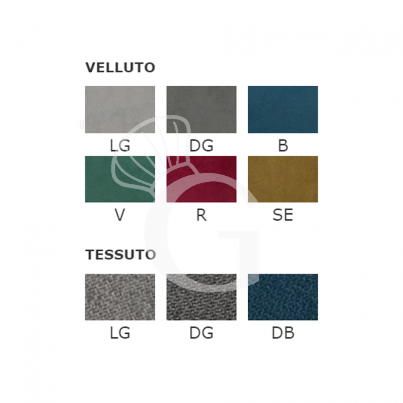 Poltroncina con struttura in metallo ottonato e rivestimento in tessuto o velluto