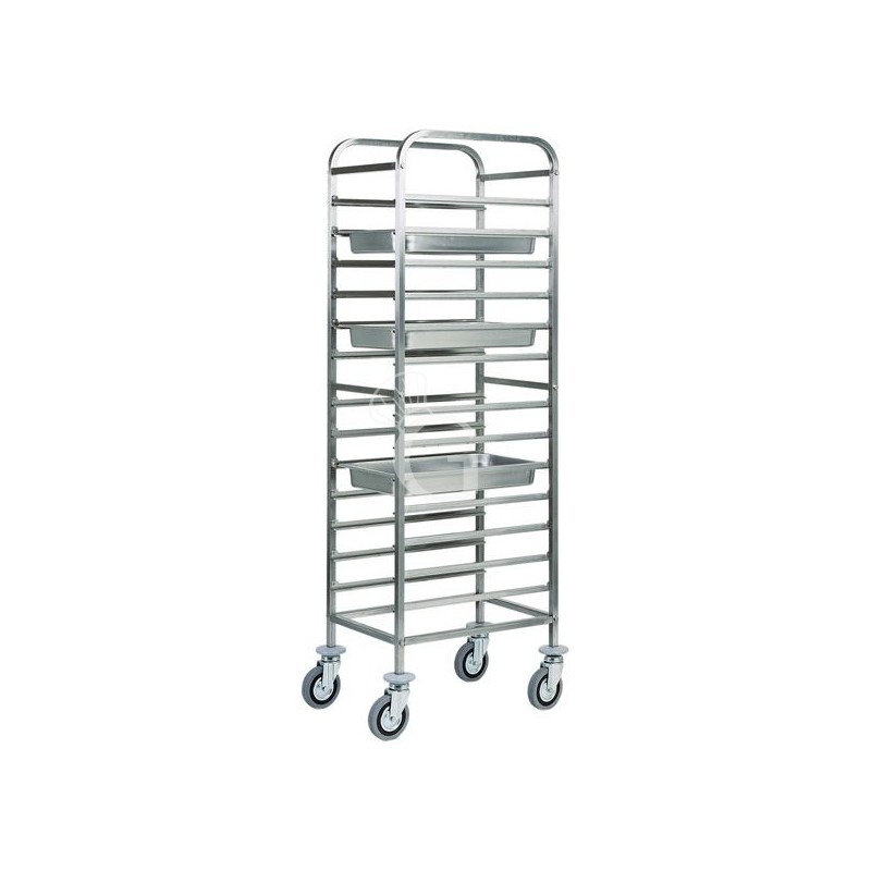 Carrello portateglie per 14 teglie GN1/1 - L 450 mm x P 660 mm x H 1820 mm