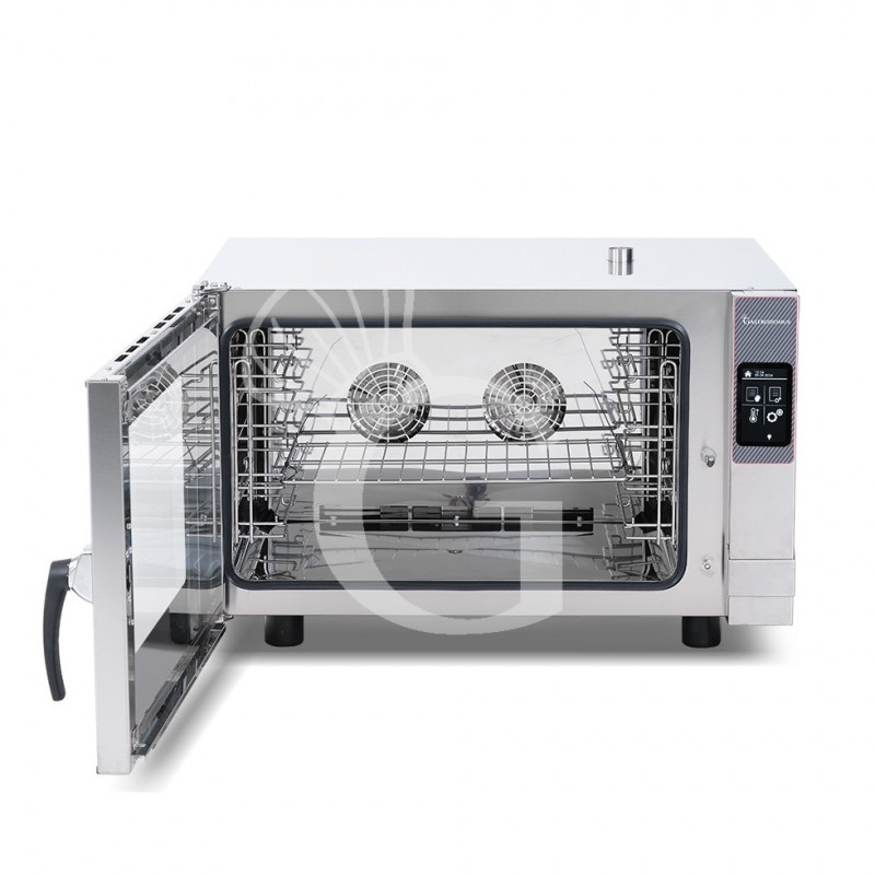 Forno elettrico a convezione con vapore, porta bandiera, comandi touch screen, trifase, 4 teglie 600x400 o GN 1/1