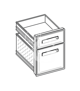 Cassettiera a 2 cassetti diversi H 600 x P 670
