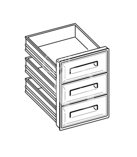 Cassettiera a 3 cassetti H 600 x P 670
