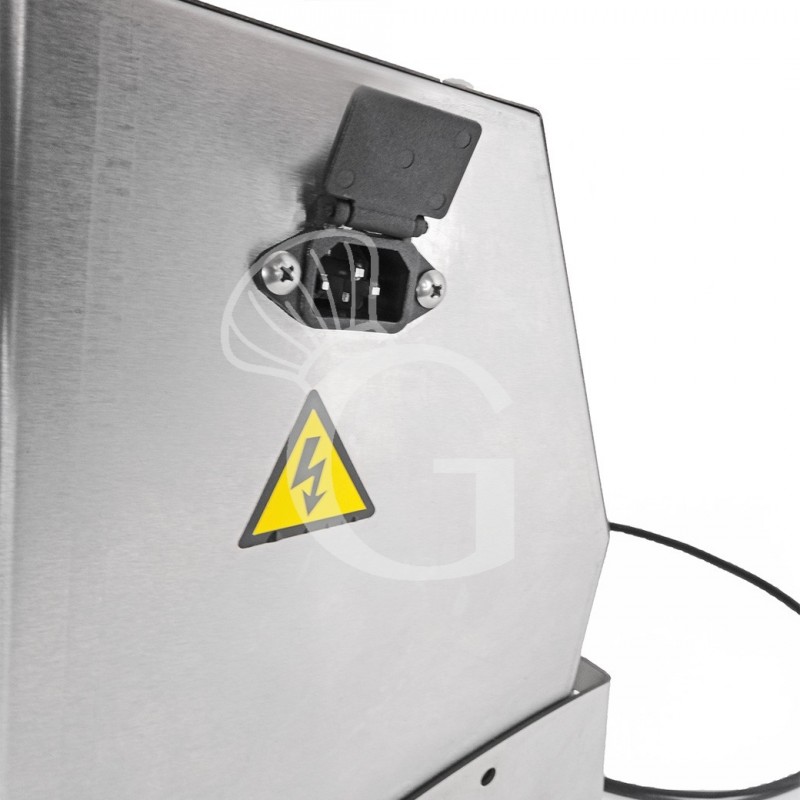 Stendipizza in acciaio inox meccanico con monorullo in POM L 425 mm e pedale elettrico